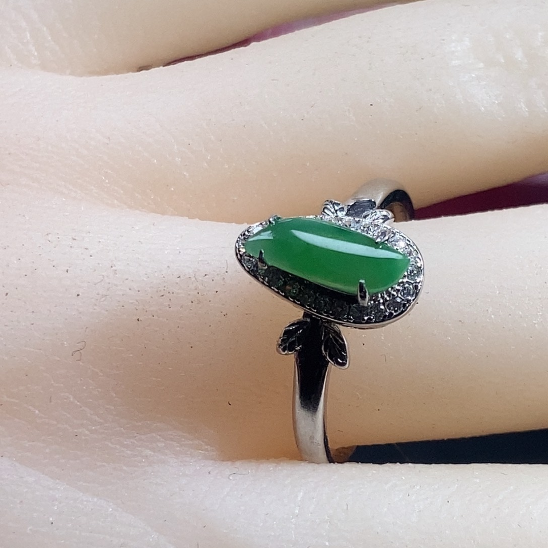 翡翠银S925镶嵌戒指