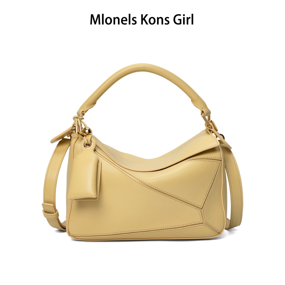 2025新款puzzle羽毛羊皮几何包可调节手提单肩斜挎女包