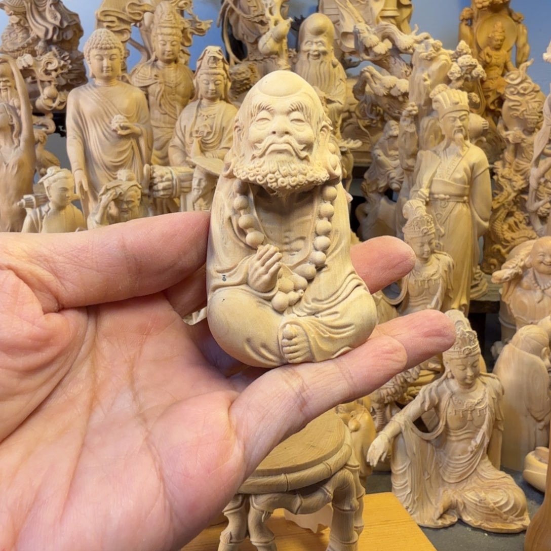 大***串黄杨木小叶黄杨木7高达摩手把件