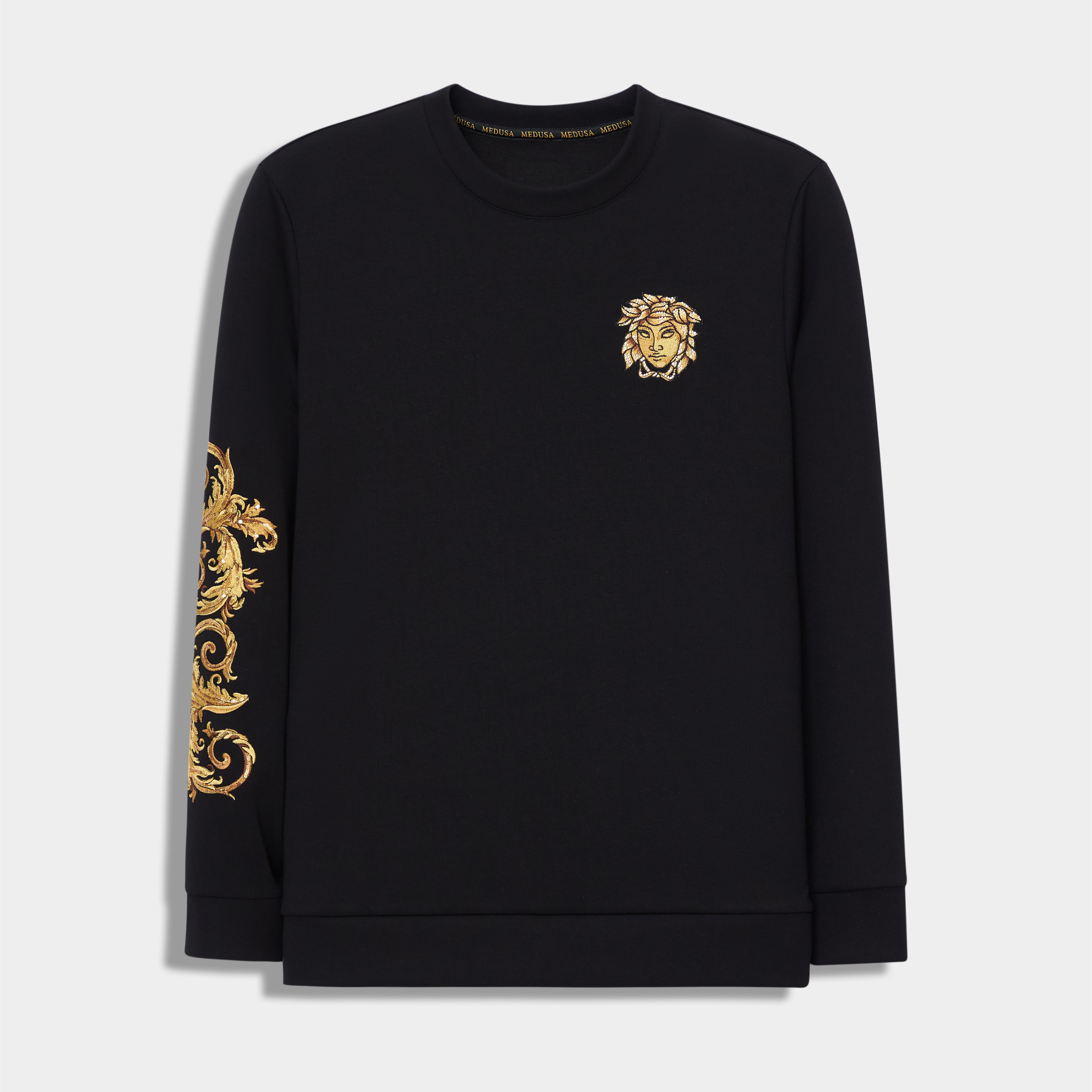 MeduSa/美杜莎男装卫衣秋冬刺绣休闲时尚圆领轻奢百搭长袖男24145