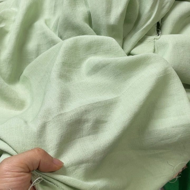 天丝（莱赛尔纤维）浅绿色竹节麻2米