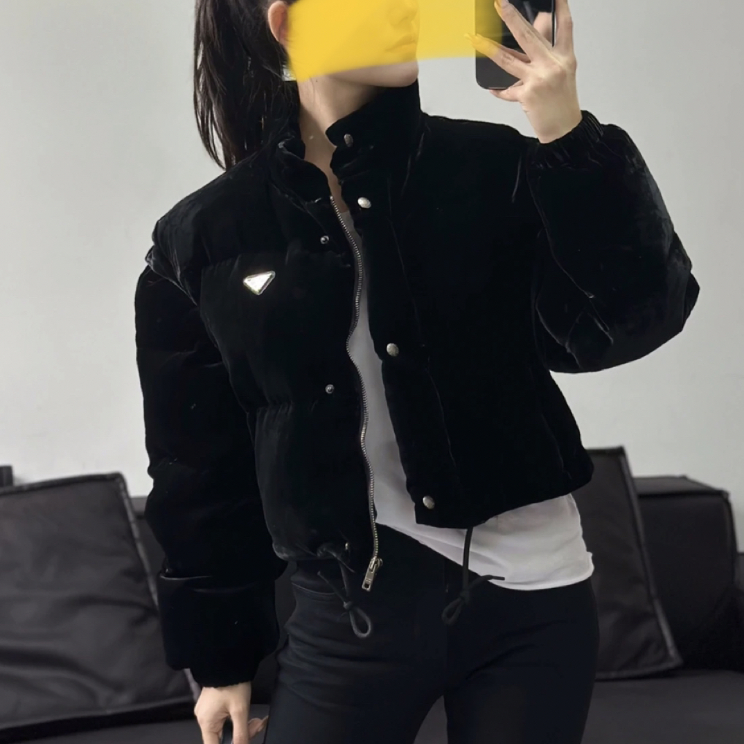 99新 Prada/普拉达 CZF1976/经典丝绒羽绒服/尺码36码