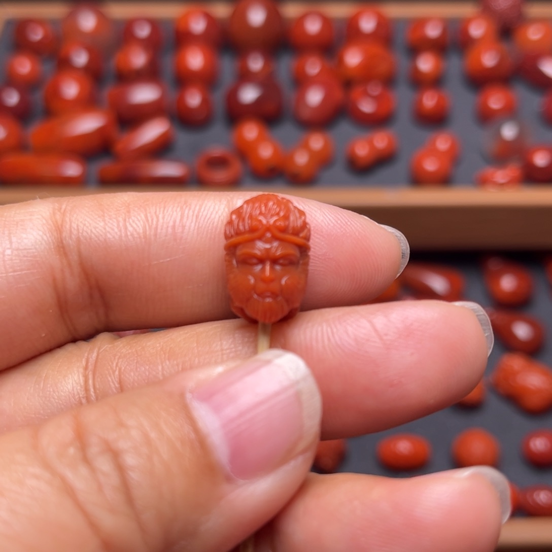 南红玛瑙配饰未镶嵌悟空配饰卡10.5mm