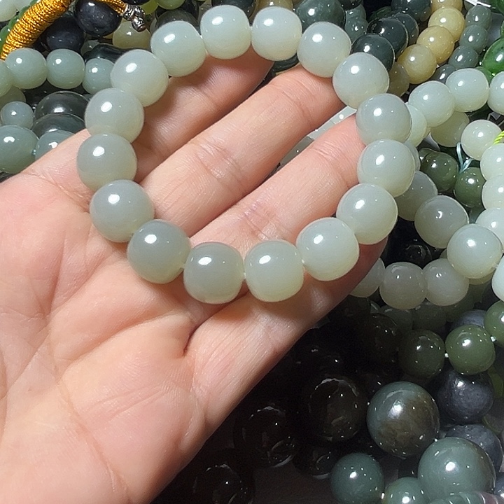 不***此和田玉未镶嵌手串13