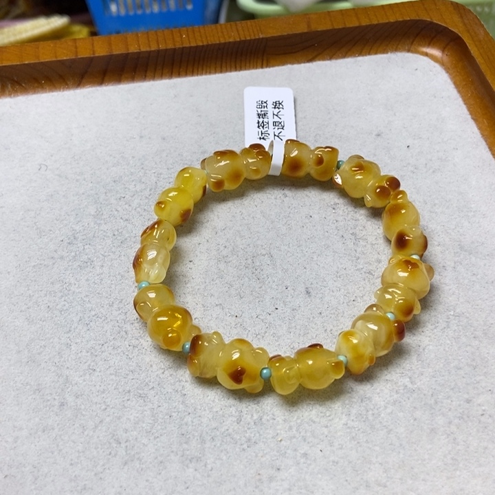 蜜蜡未镶嵌裸石手串