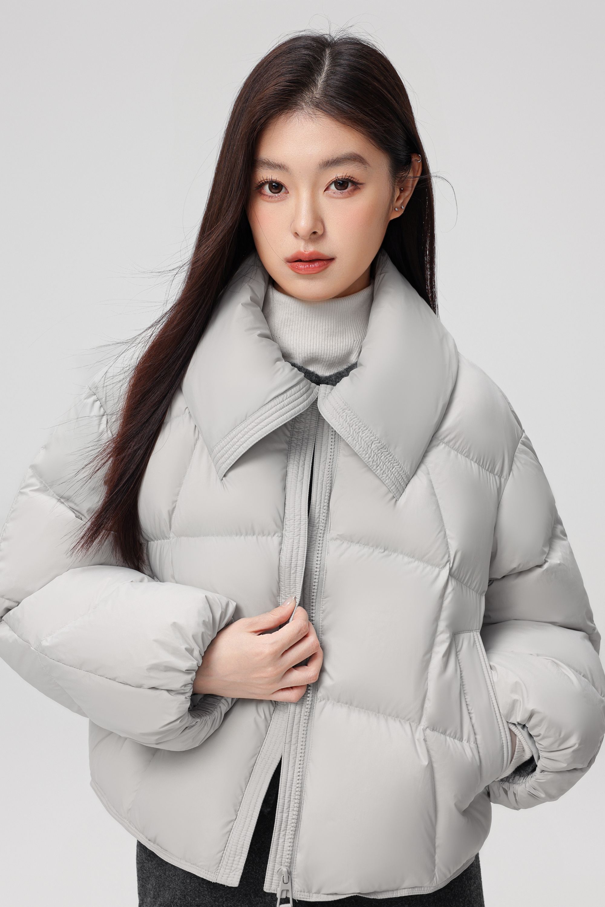 【斓澜专属】25冬装新款短款时尚翻领休闲百搭羽绒服外套宽松35160