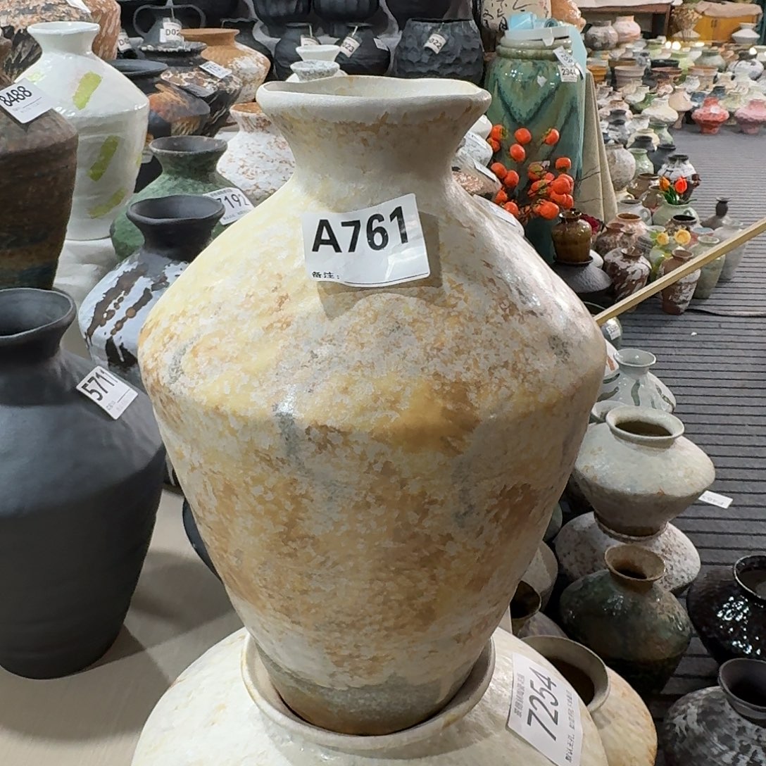 沉***淀陶摆件景德镇高温花瓶编码a761高33口7默认无孔