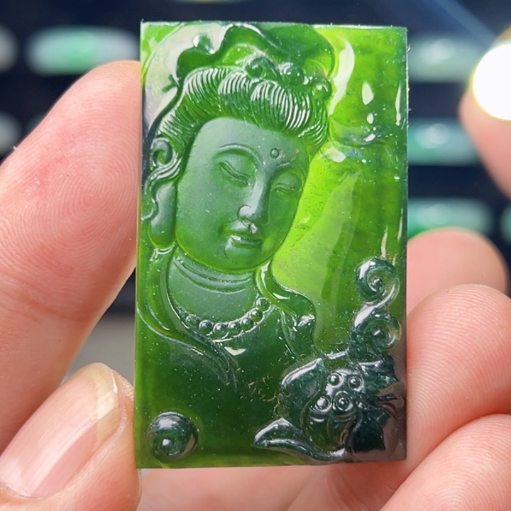 定制翡翠未镶嵌观音挂坠