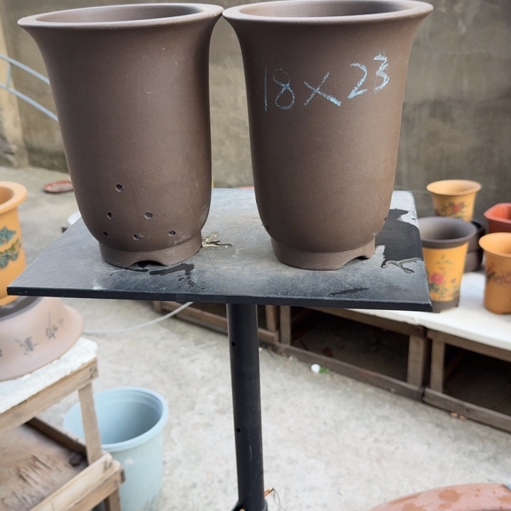 紫砂花盆 高度23口径18单只