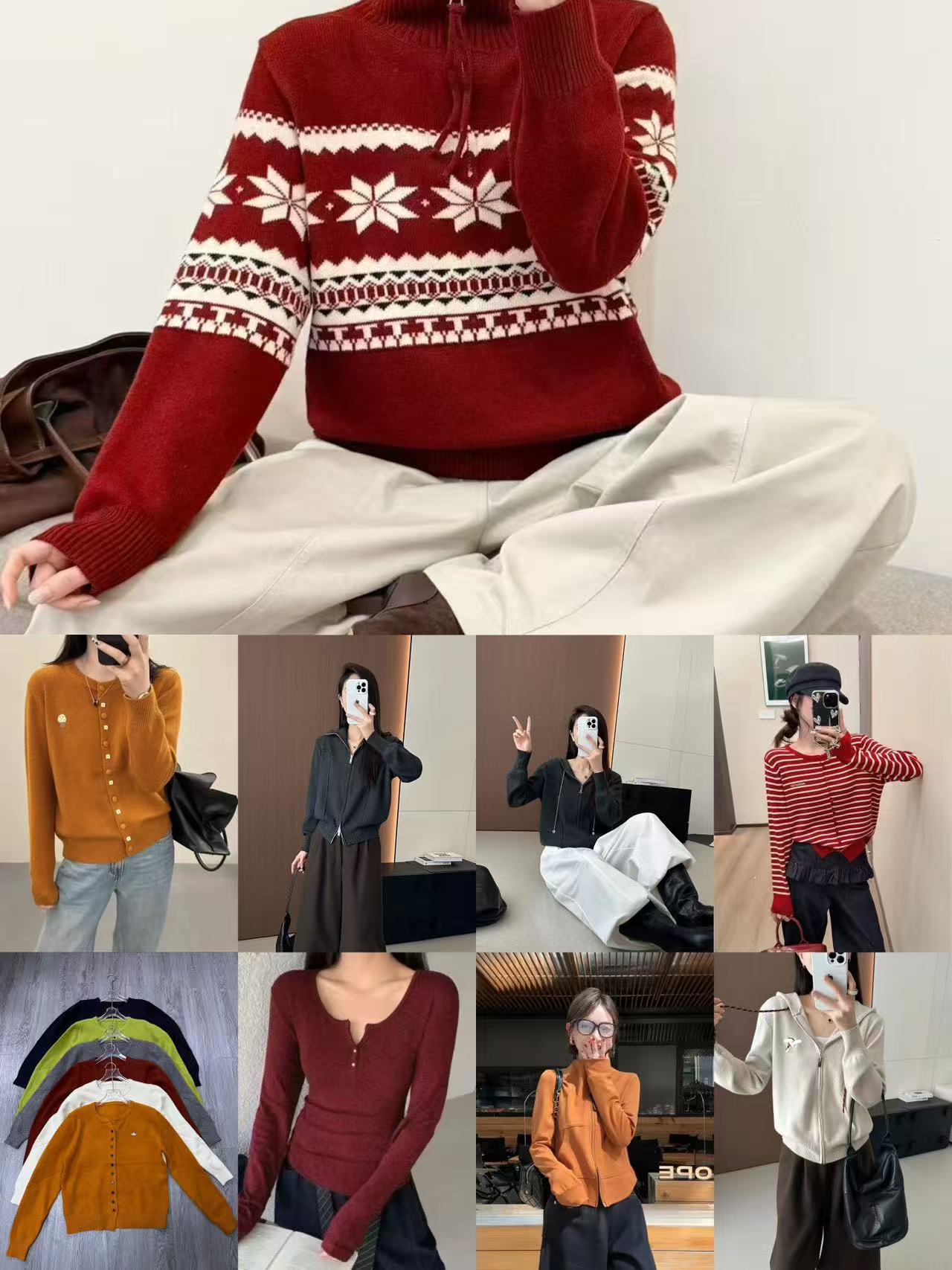 【熙小范101-200编码直播间专用】保暖长袖圆领女针织保暖发热毛衣