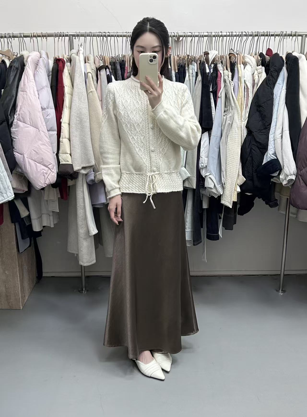 E sè 韩系女装新款毛衣半身裙