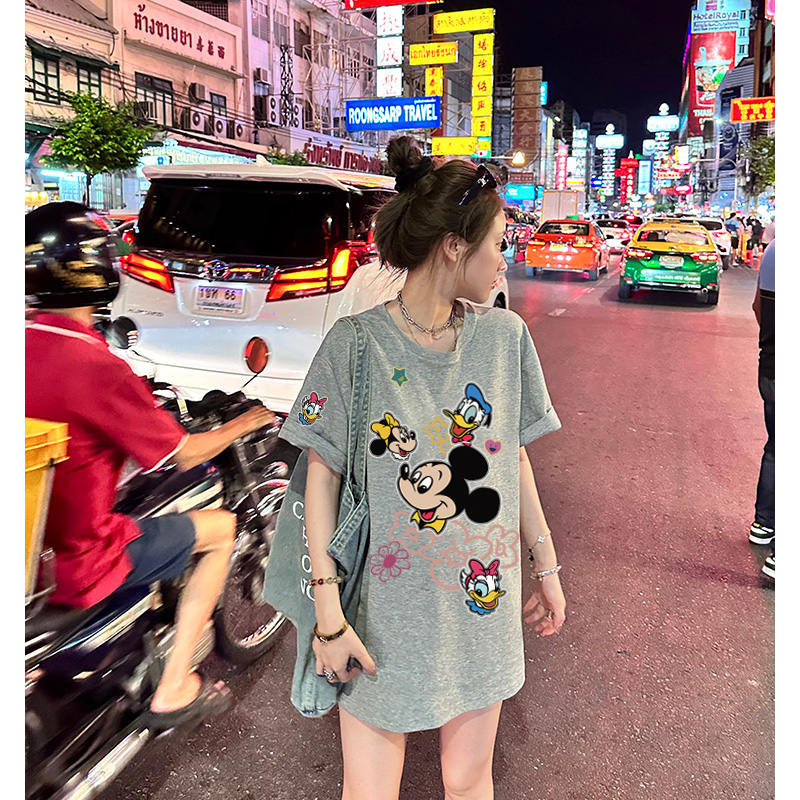 米奇前后图案潮牌休闲上衣洋气新款时尚洋气小众炸街高级感女装