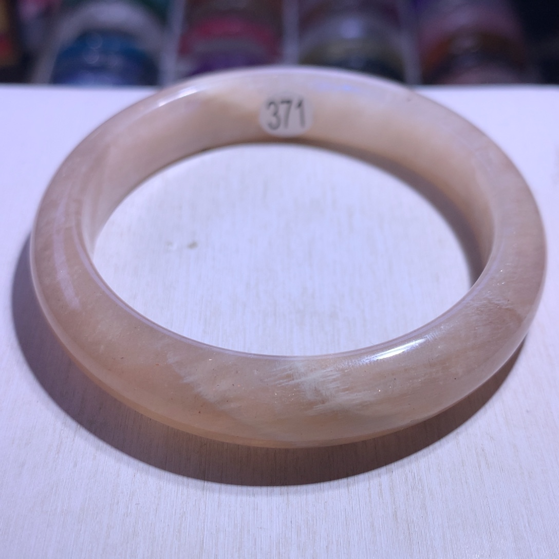 水晶银S925镶嵌手镯橙月光金太阳共生59.3圈371