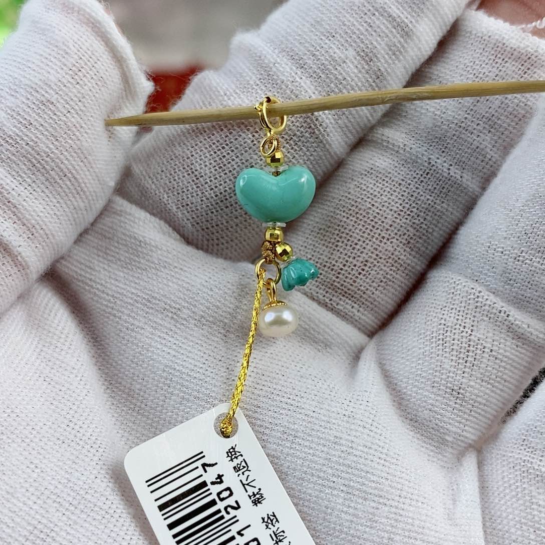 绿松石珠宝奇石银S925镀金镶嵌