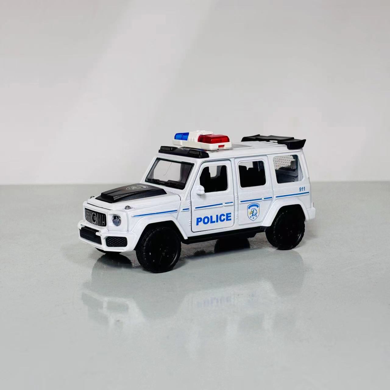 合金声光大G公安警车回力车