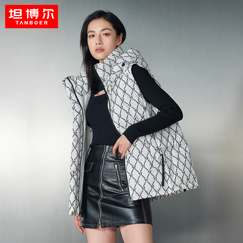 坦博尔羽绒马甲春季新款加厚时尚韩版廓形潮流百搭秋冬保暖外套潮