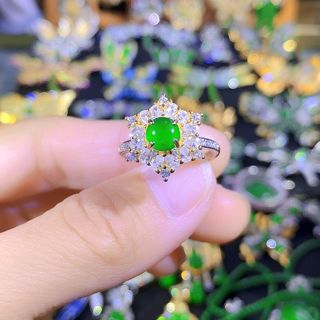 吊坠(不含链)银S925镶嵌翡翠