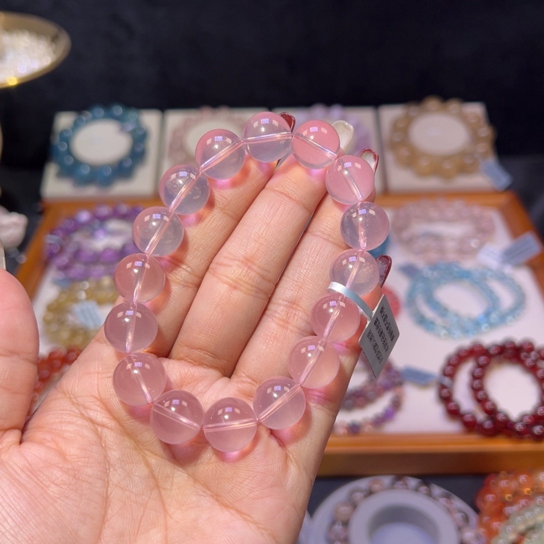 水晶手串未镶嵌望*殿堂级的星光马粉12.8m m