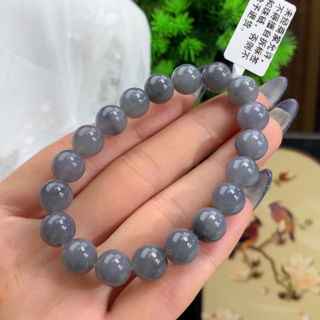 翡翠手链未镶嵌冰胶乌鸡手链卡10m m
