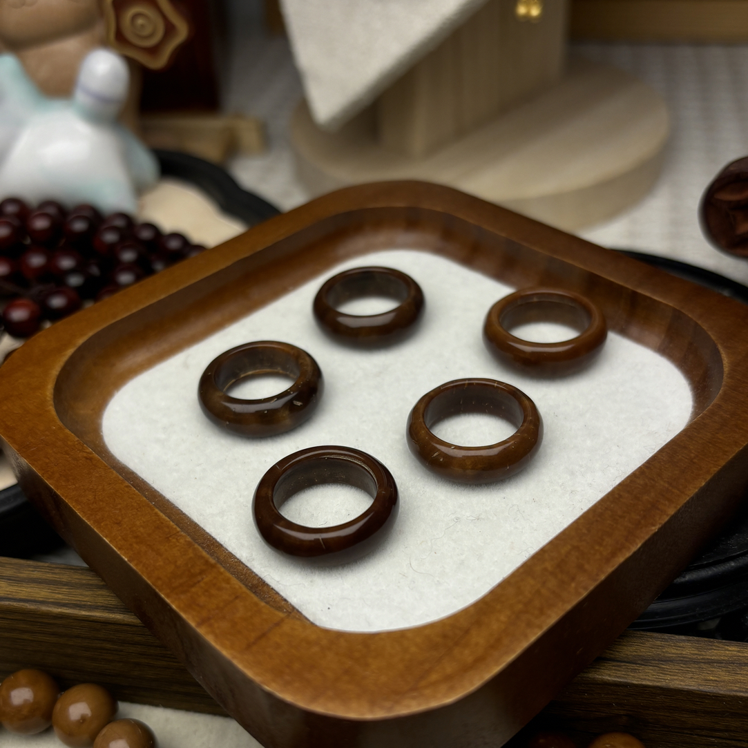 特级库克跑环14mm内径表面有棕眼棕线男女款