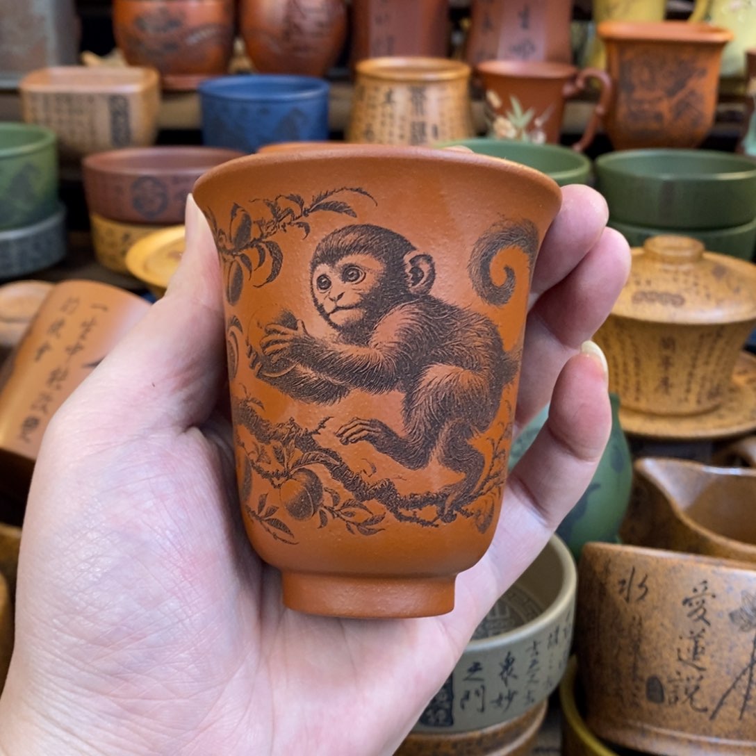 紫砂杯子宜兴全手工紫砂杯