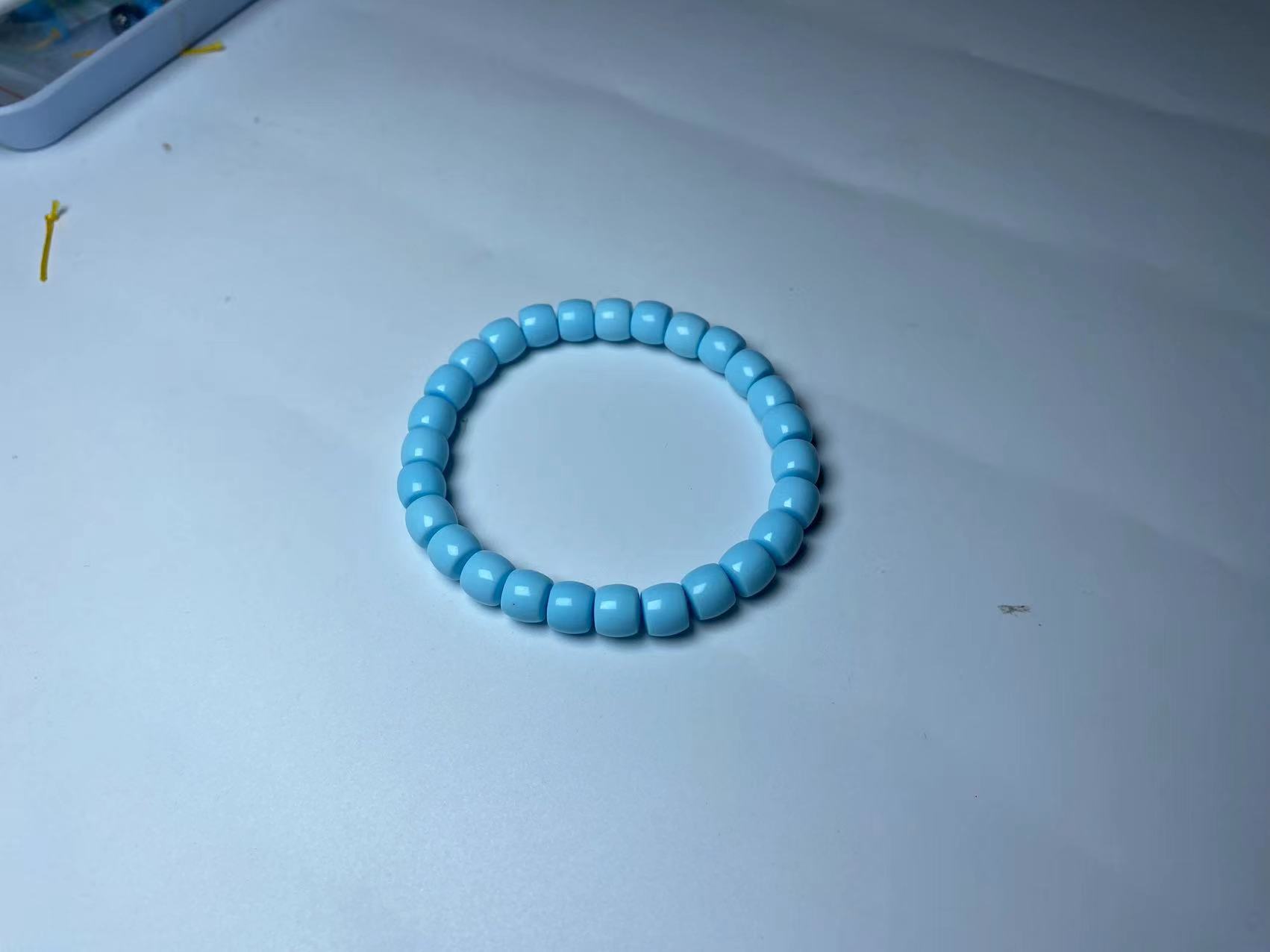 8+白蓝色直切单圈单颗手工单珠串珠DIY配饰