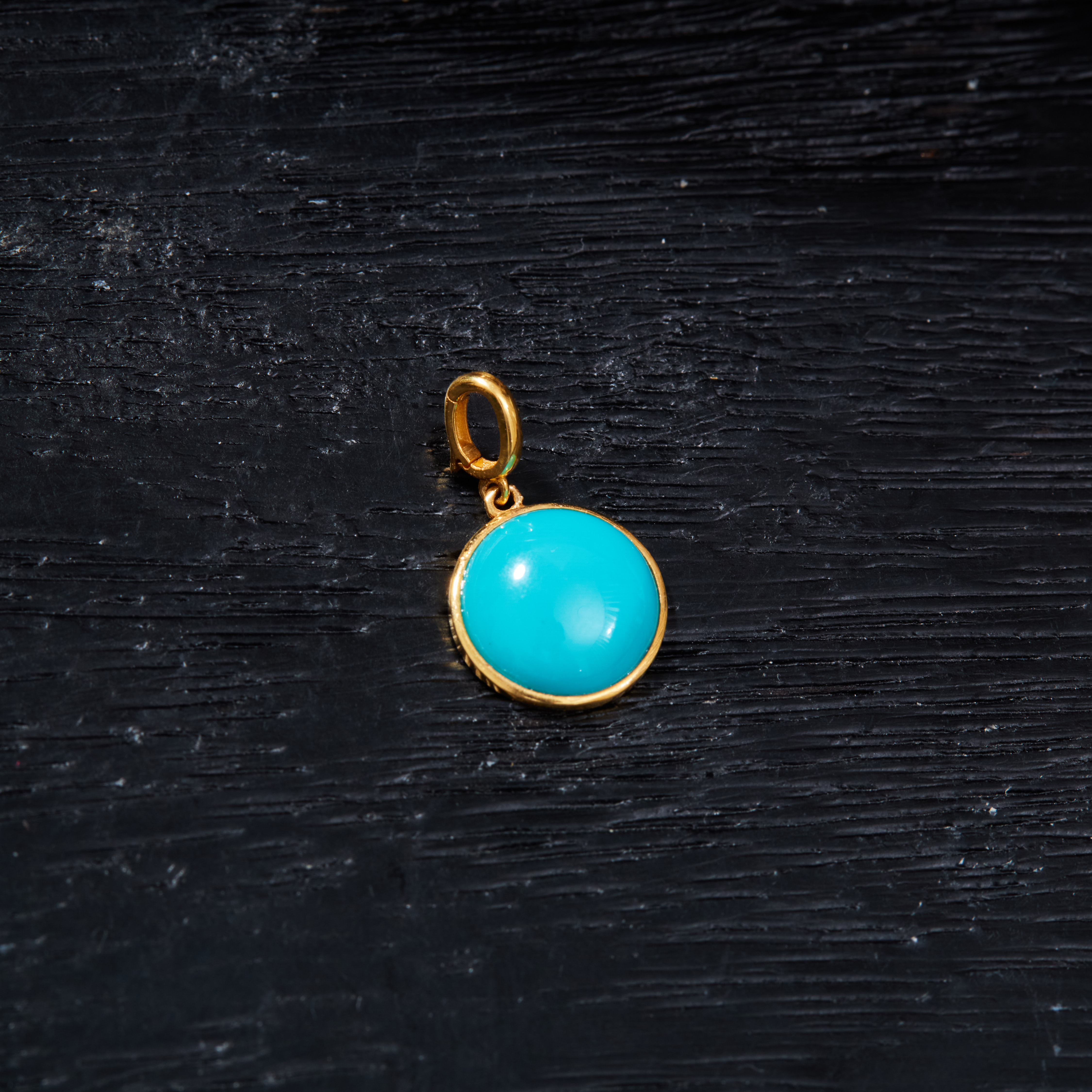 【云上雅岚】晚照丨C79254-18K绿松圆牌吊坠-多样性发一件