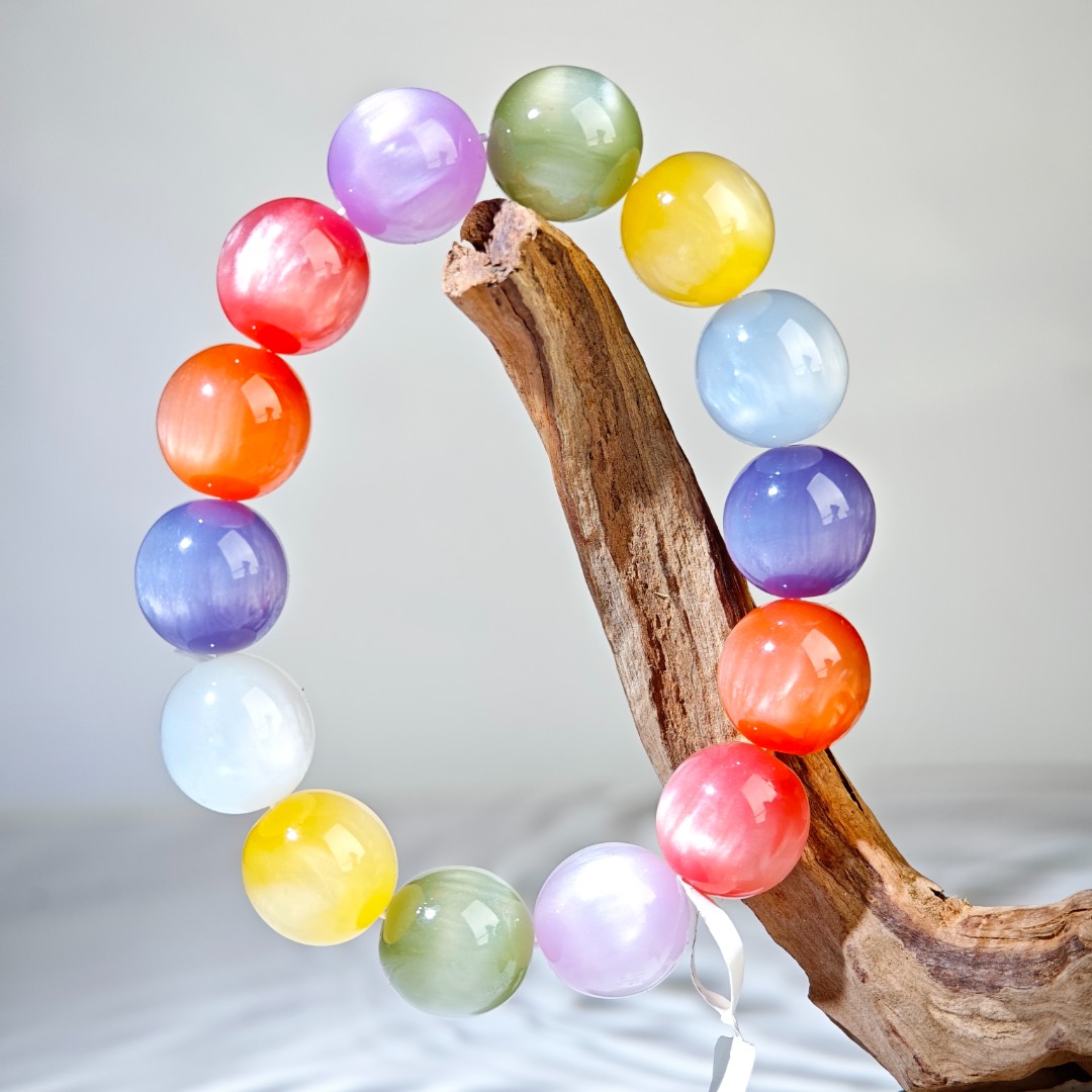 【 炎轩文趣斋】海云七色圆珠手串（不带礼盒）