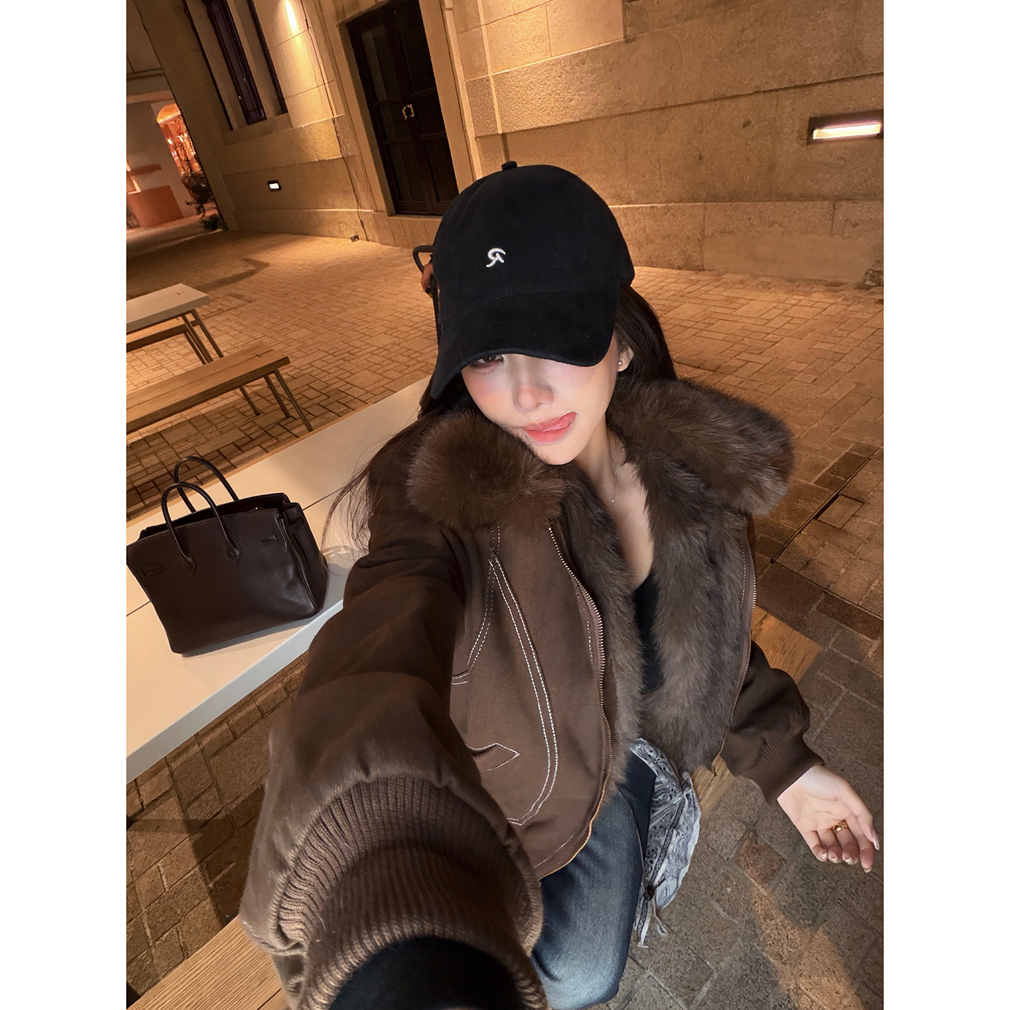 PickRui 睿哥  焦糖拿铁 加厚毛毛工装风大外套