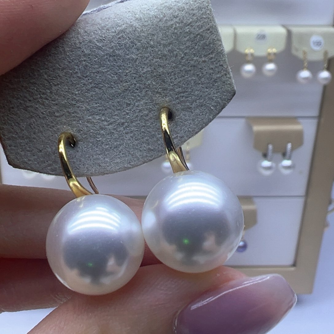 银S925镶嵌淡水珍珠耳饰