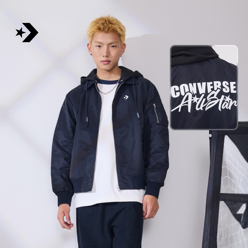 【新潮新品】匡威假两件设计感连帽夹克男外套 MCJ414