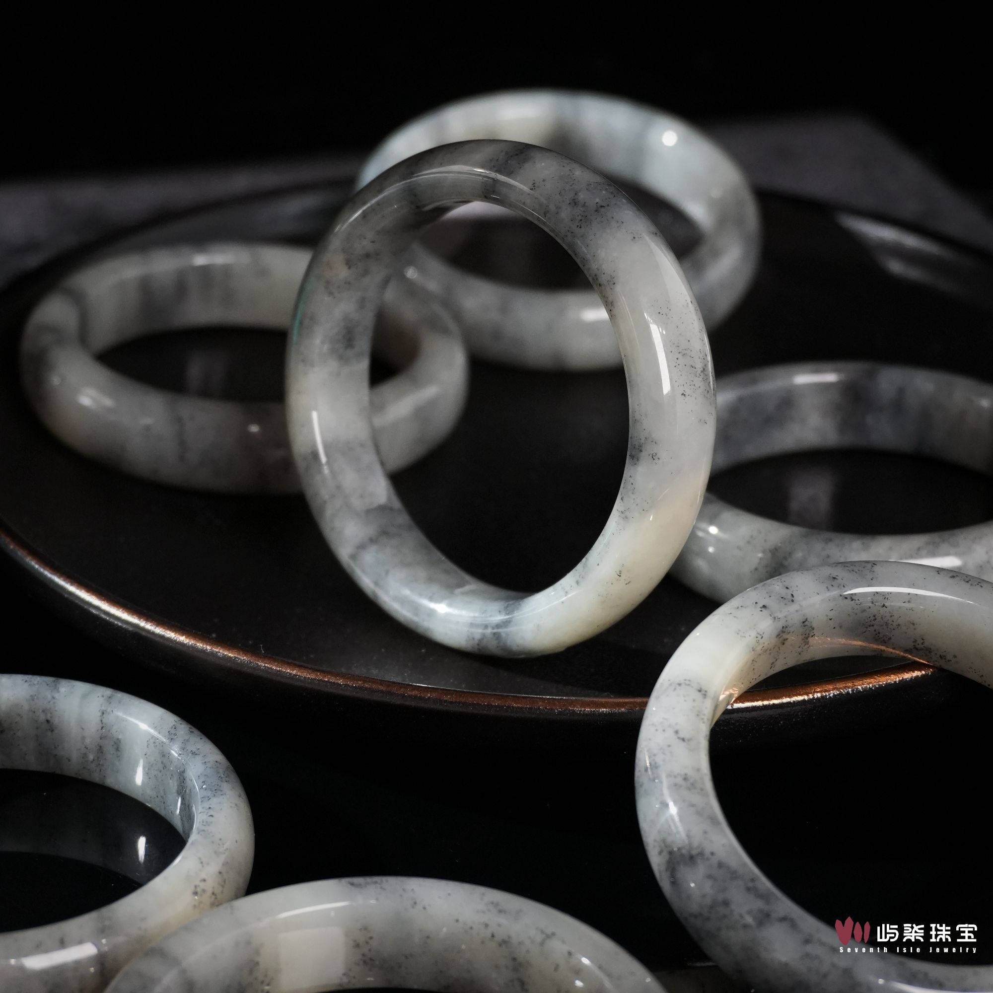 H428 和田玉未镶嵌 新疆山料圆镯多样性发一 防跑