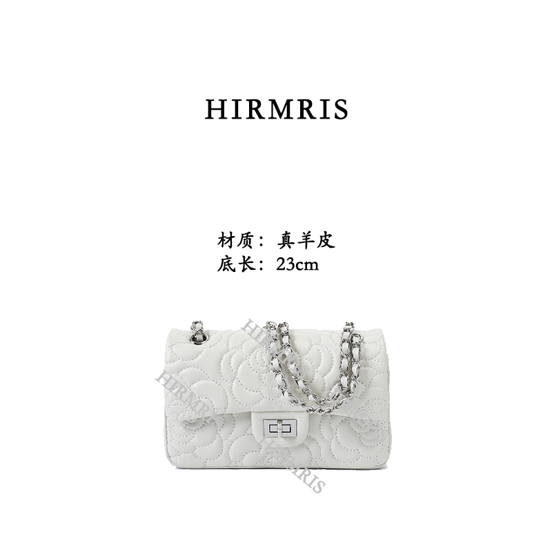 HIRMRIS手工真皮包CZ151-2 山小 花白色23