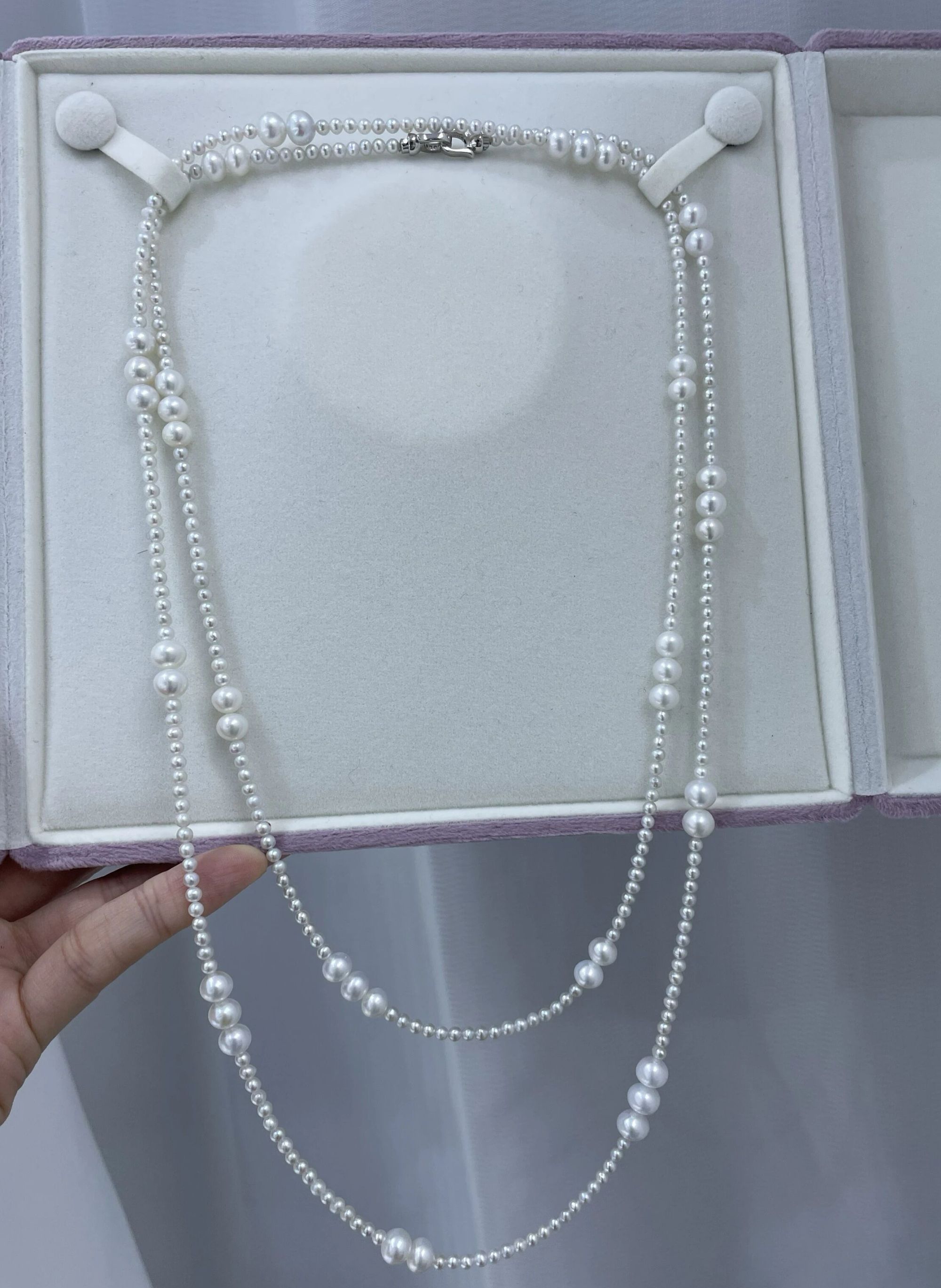 淡水珍珠长款毛衣链（120CM）多层叠戴设计气质百搭