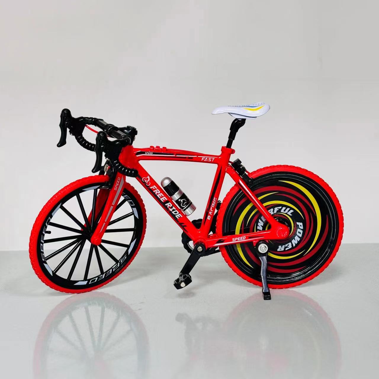 合金自行车带避震模型车