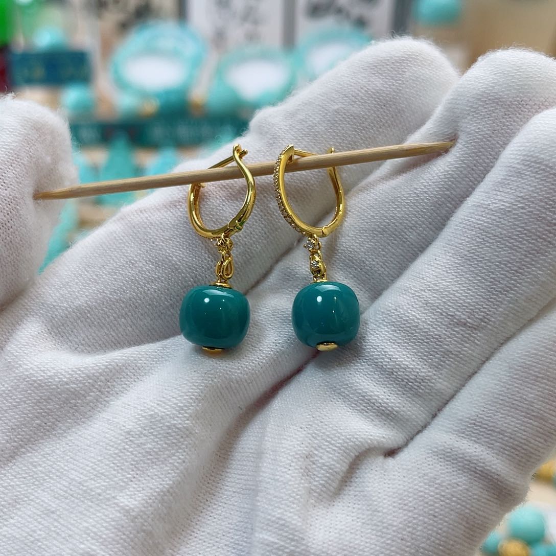 绿松石珠宝奇石18K金镶嵌