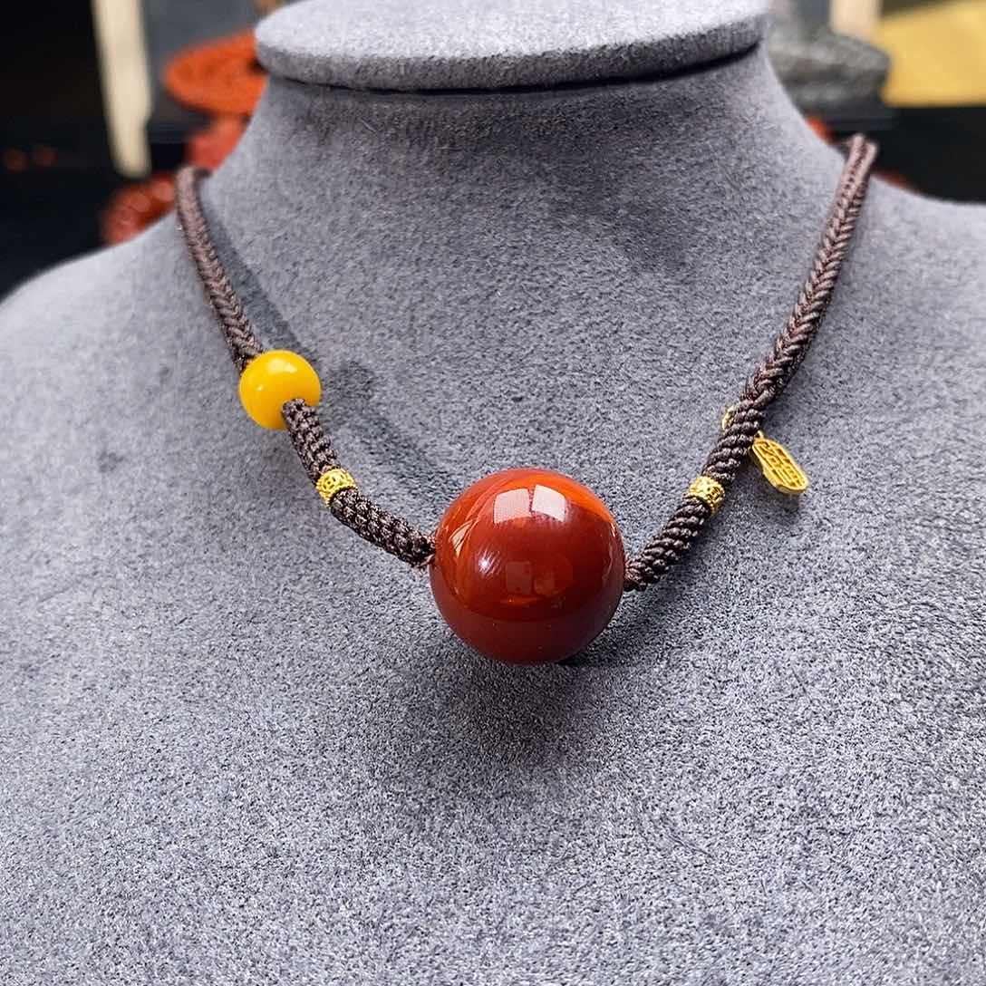 南红玛瑙未镶嵌四川凉山瓦西单珠项链