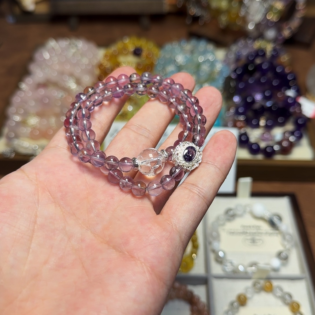 水晶手链合金U*紫水晶双圈