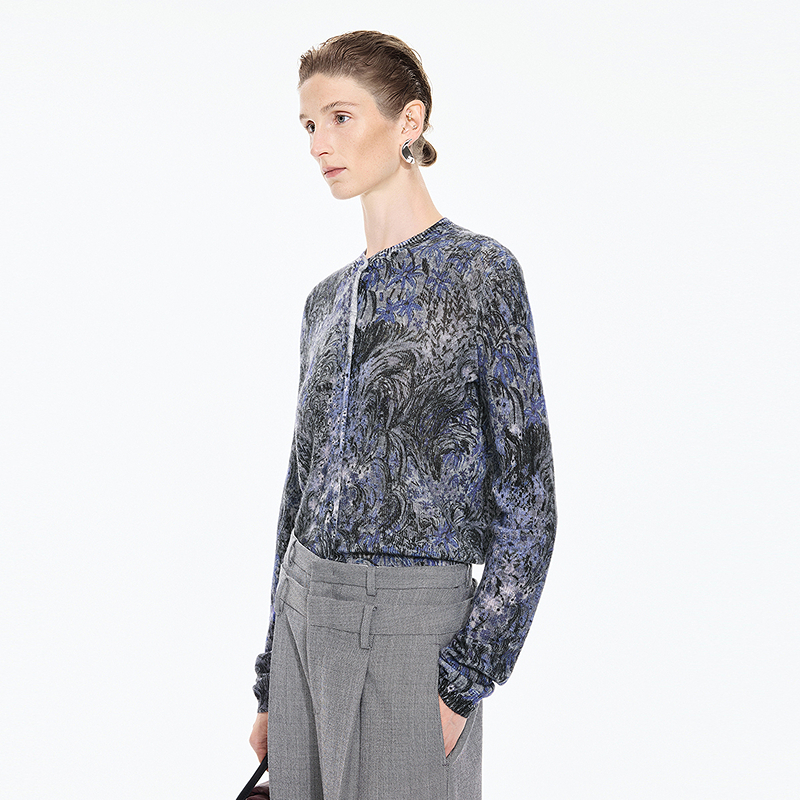 【商场同款】JNBY/江南布衣25秋新品毛针织衫圆领开襟5P9311130