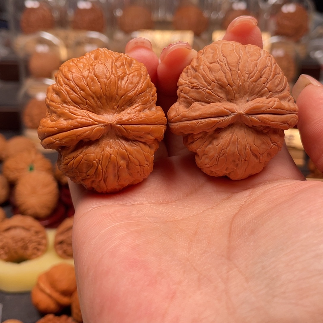 楠***冷文玩核桃把件元宝45