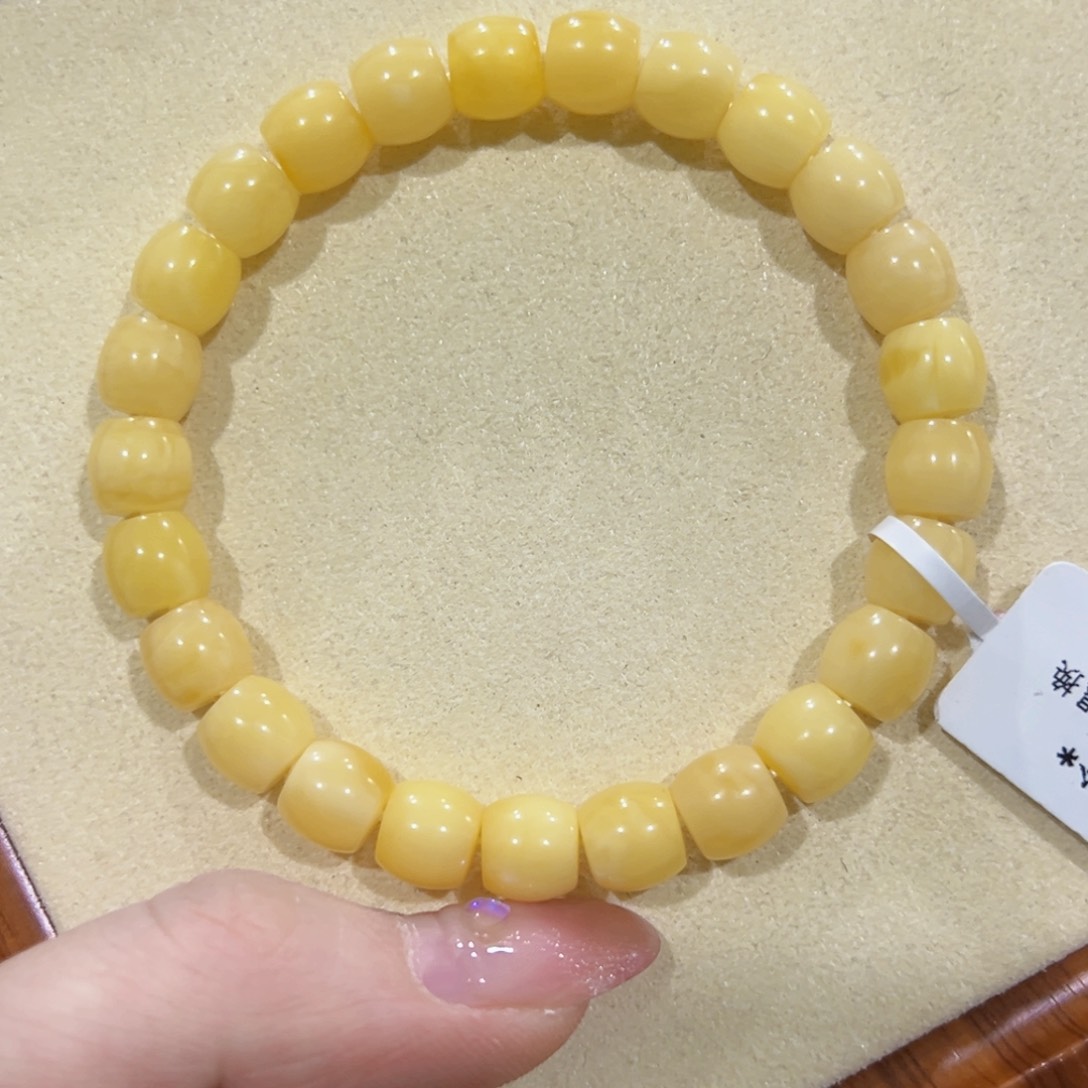 蜜蜡手链未镶嵌8m浓浓蜡直切