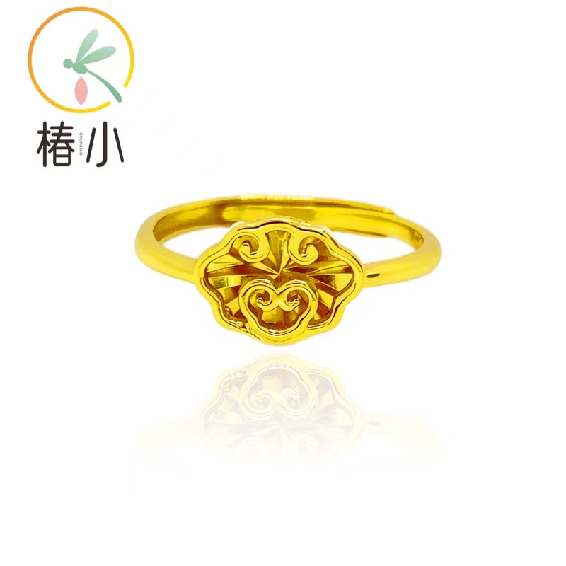 925银戒指 车花祥云锁复古戒指百搭饰品时尚经典指环【椿小】741751