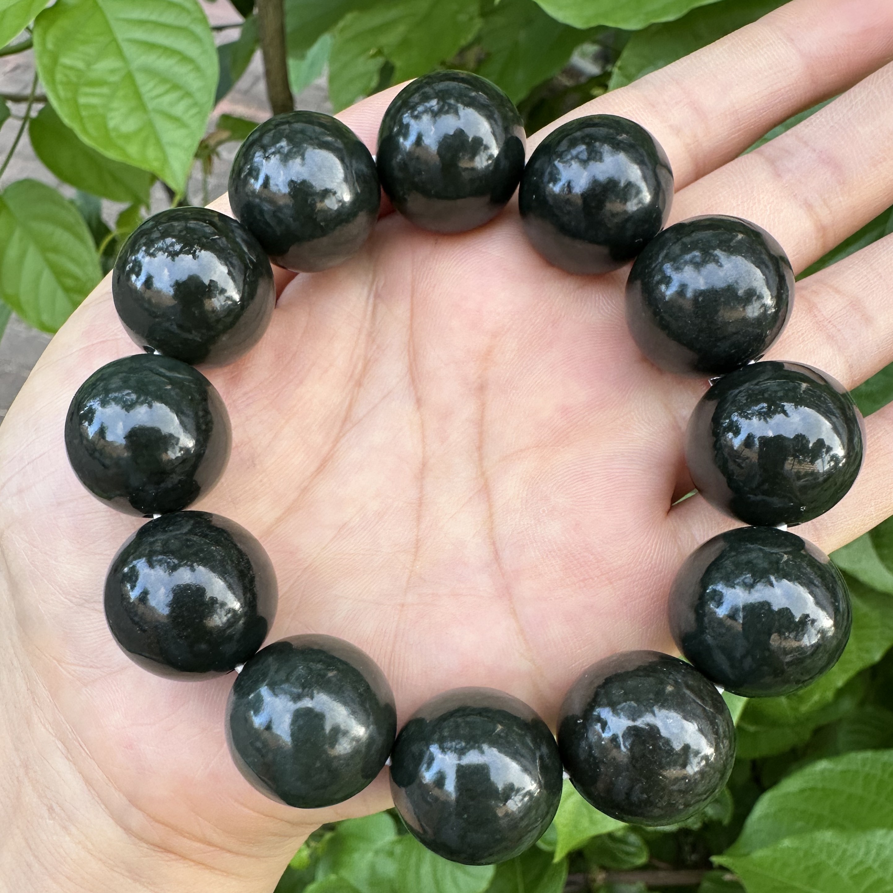 正宗新疆塔青手串卡20特油润