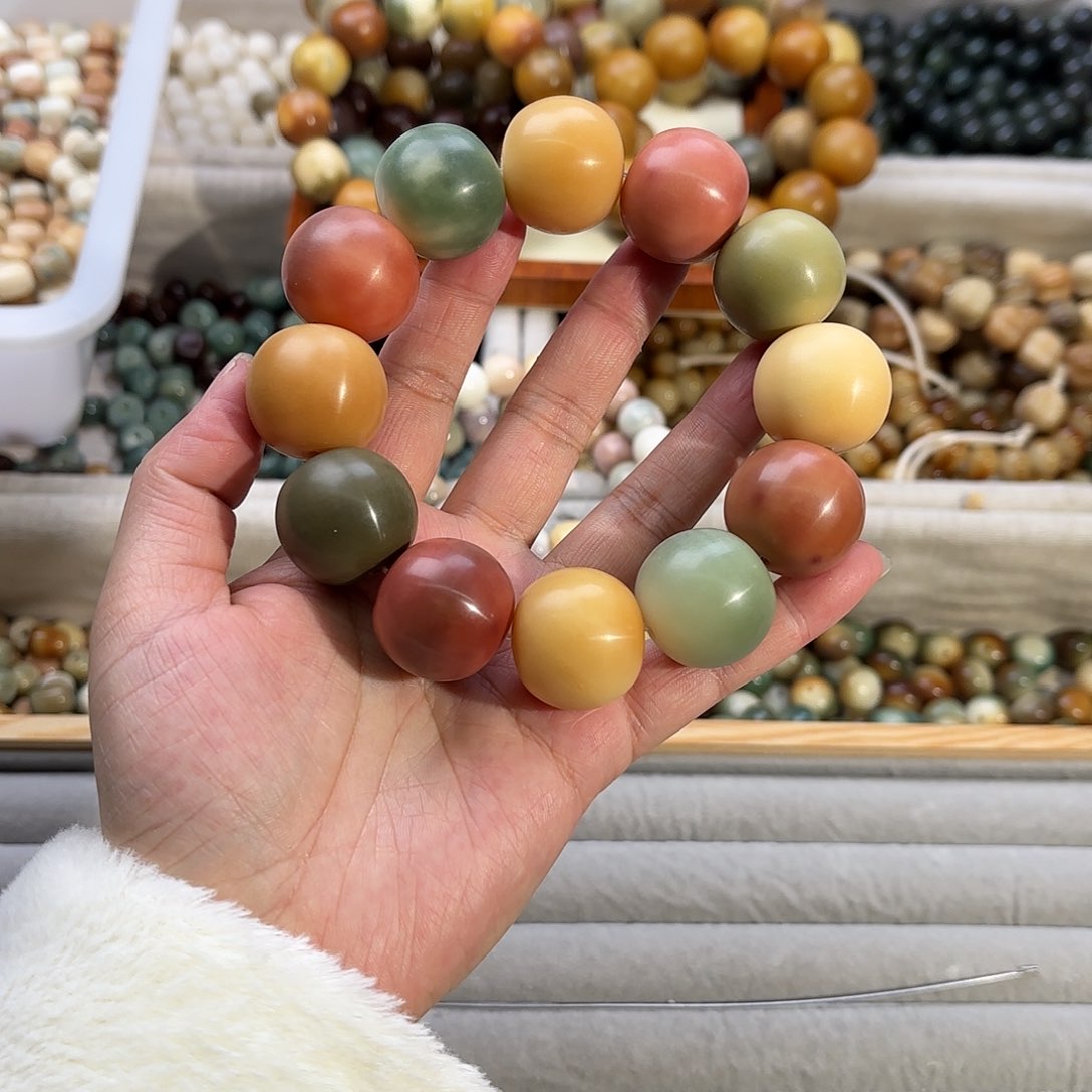 菩提根/象牙果手串?****仙卡24干磨12颗默认微瑕