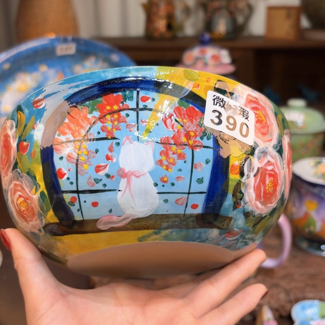 景德镇手绘高温釉下彩陶瓷茶具