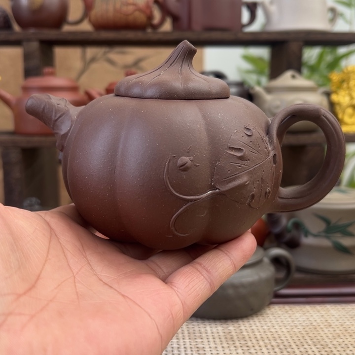 紫砂茶壶宜兴原矿紫砂半手南瓜400CC
