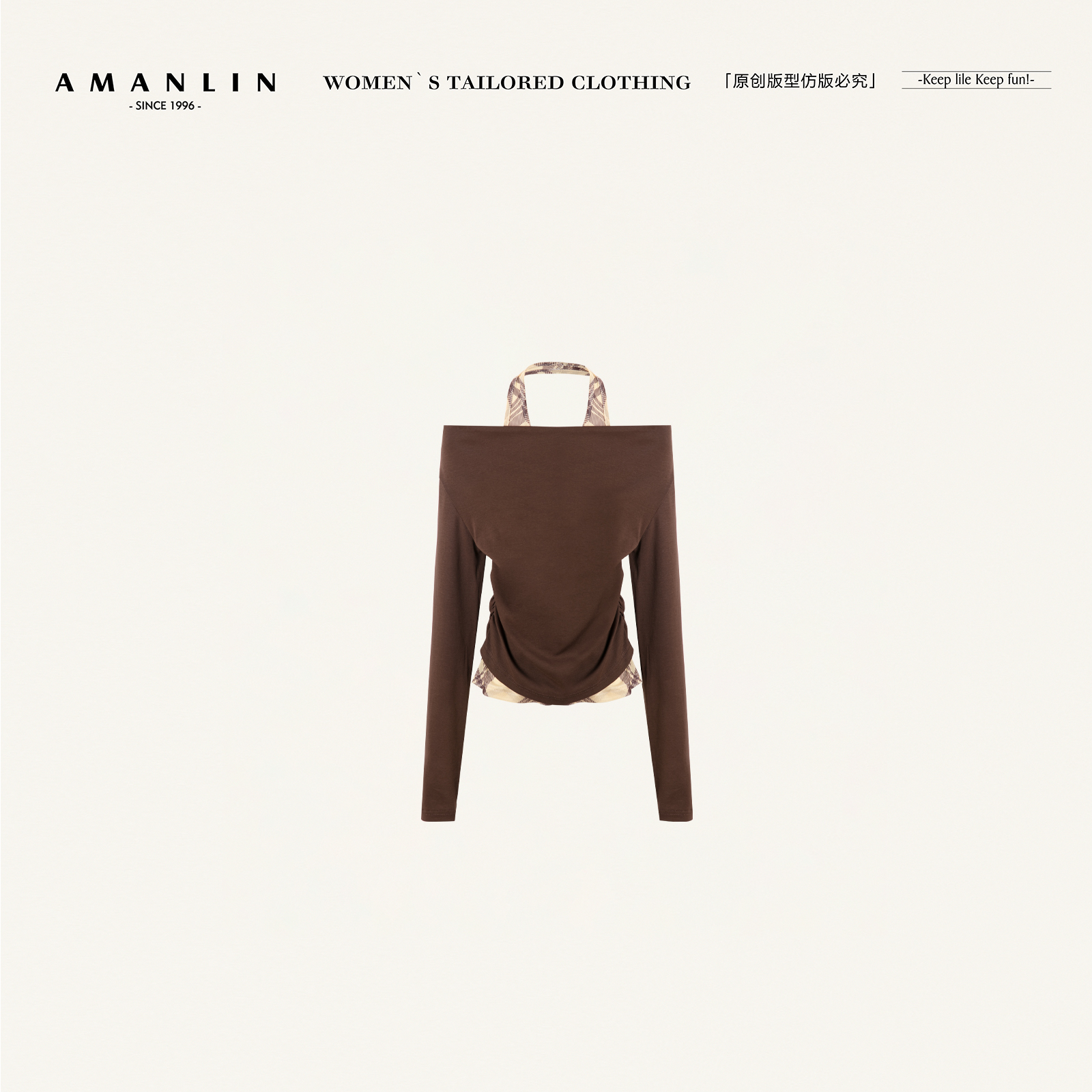 AMANLIN/阿谩琳琥珀流光T恤D600170