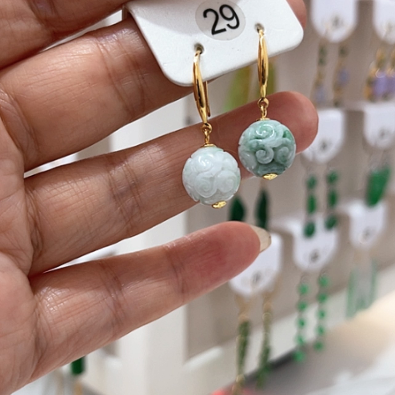 【闪购商品】翡翠耳饰银S925镶嵌翡翠耳坠