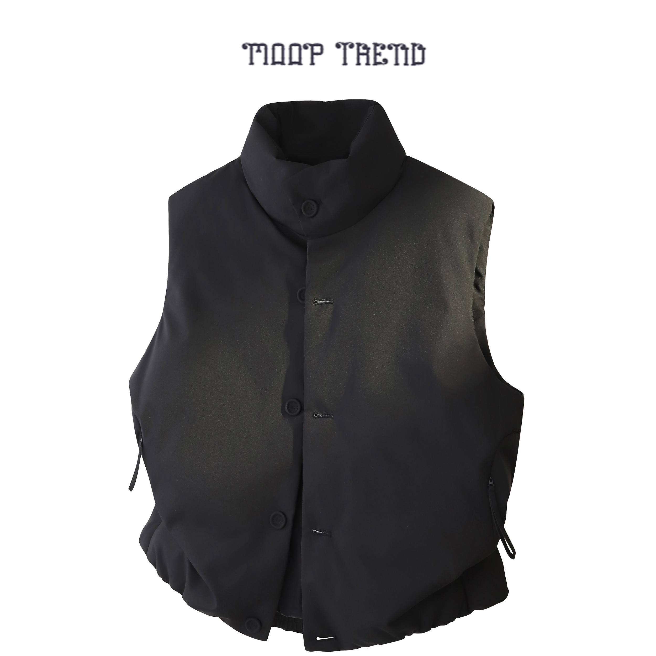 冬季90绒简约极简短款白鸭绒羽绒马甲男立领男士纯色无袖男女同款