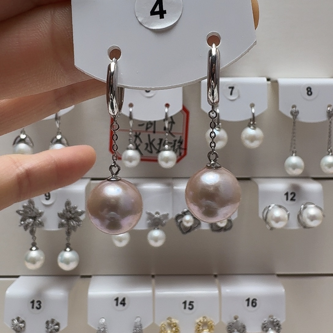 耳饰淡水珍珠银S925镶嵌